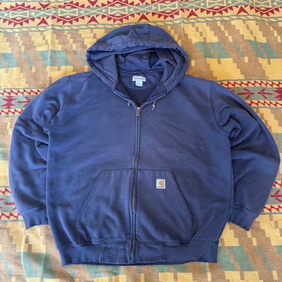 Carhartt Other - Vintage Carhartt Blue Zip-Up Hoodie Size L